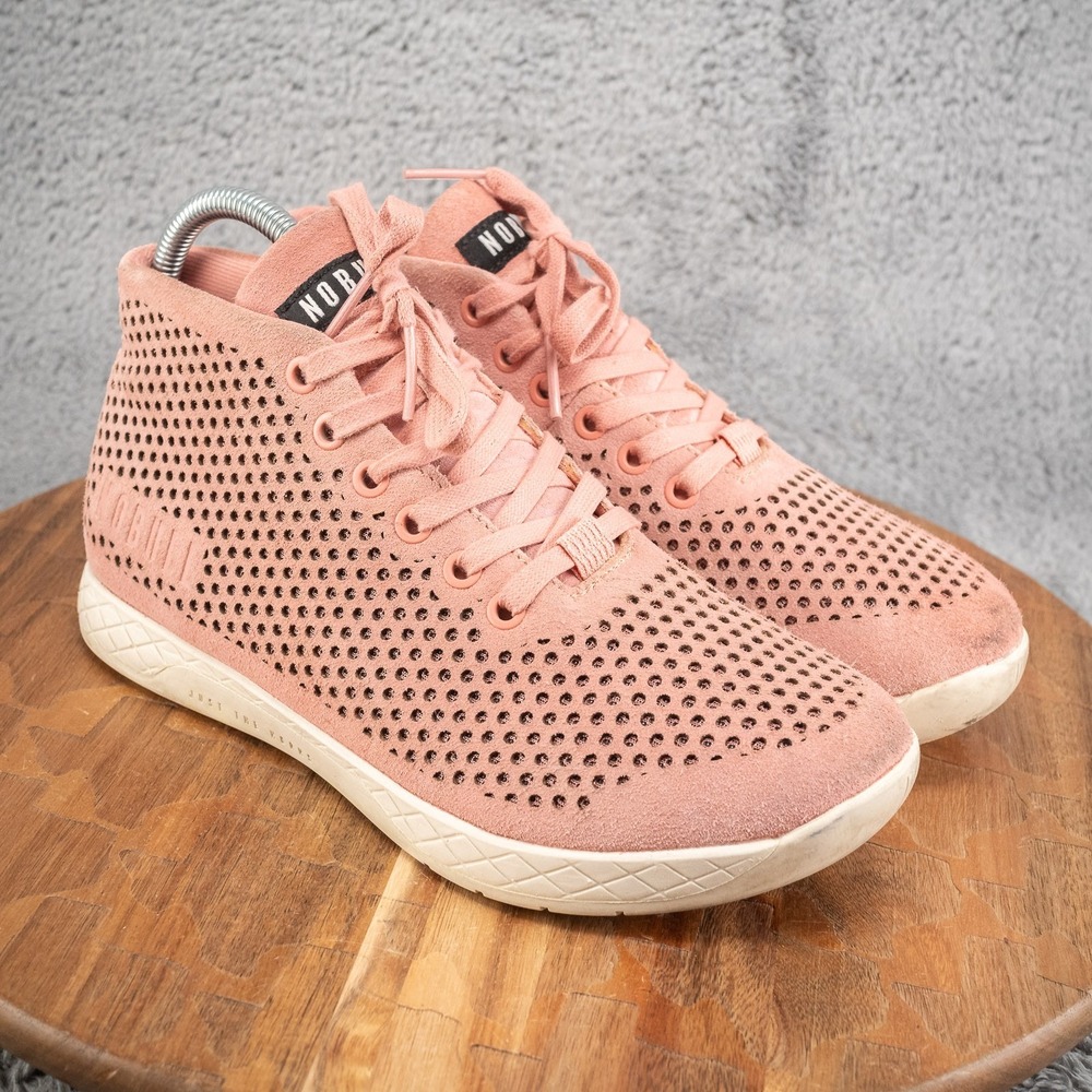 NOBULL Rose Suede Mid Trainers Women's‎ Size 8.5 Pink Training Shoes